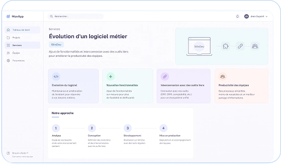 Illustration : évolution d’un logiciel métier WinDev